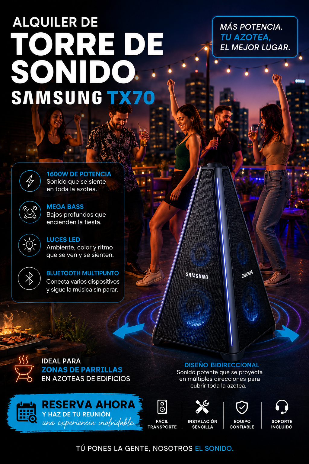Imagen referencial: Torre de Sonido Samsung MX-T70